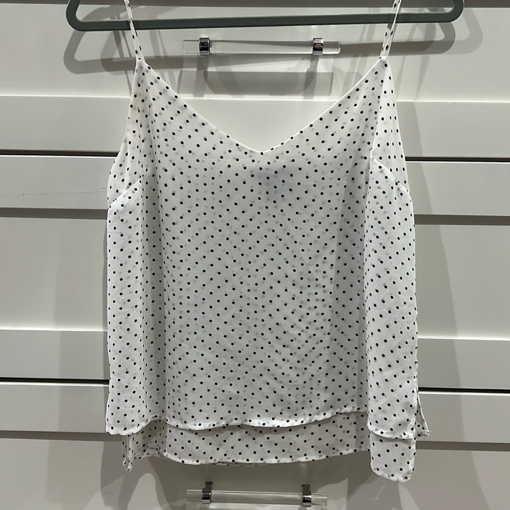White and Black Polka Dot Top